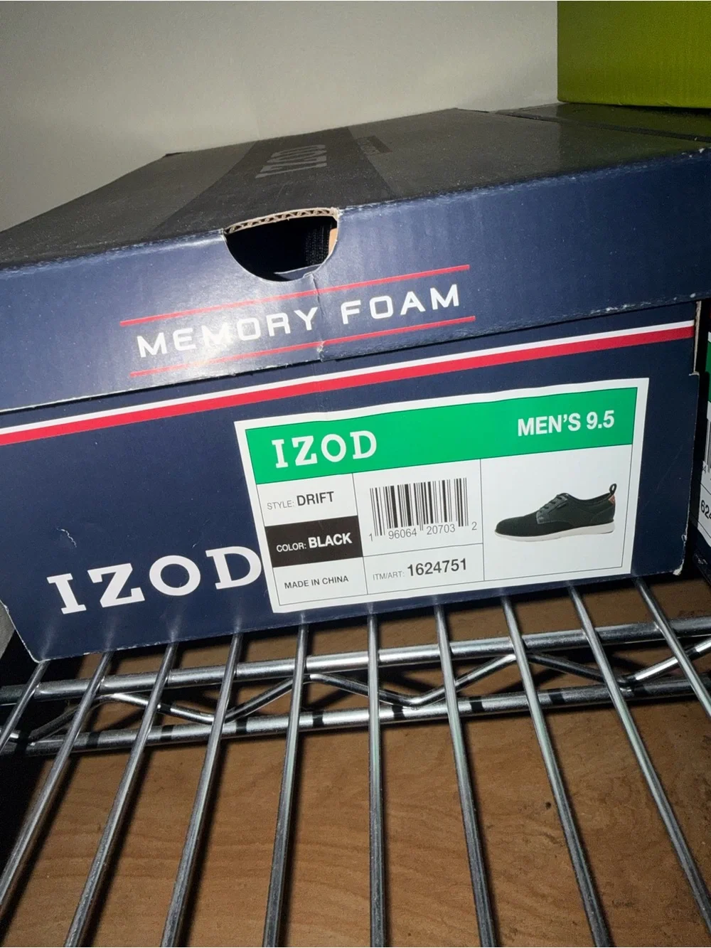 Izod Men's Drift Casual Lace Up Shoes Black US Size 9.5 M US